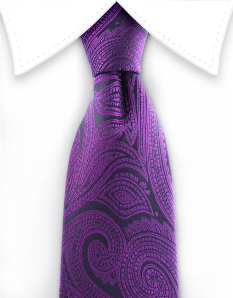 Boy's Purple Paisley Tie