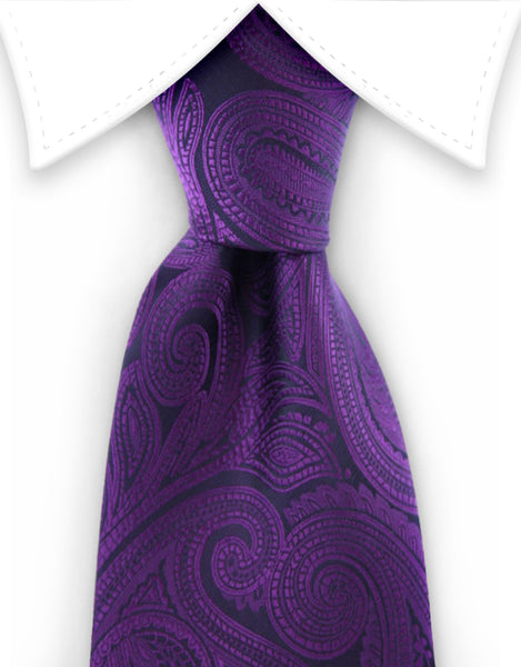 Dark Purple & Black Paisley Tie – GentlemanJoe