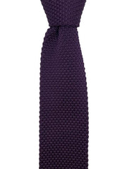 Solid Eggplant Purple Knit Tie