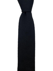 Solid Black Men's Knit Necktie