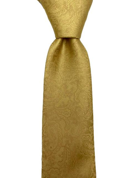 Gold Paisley Tie, Pocket Square and Cufflinks