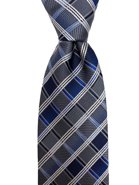 Blue, Charcoal and Silver Extra Long Tie