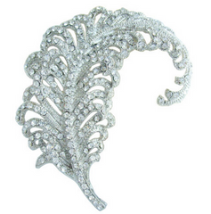 Feather Crystal Lapel Broach