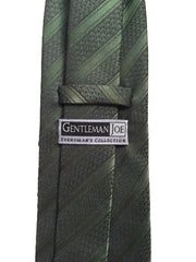 Dark Green Men's Striped Tie with Squiggles