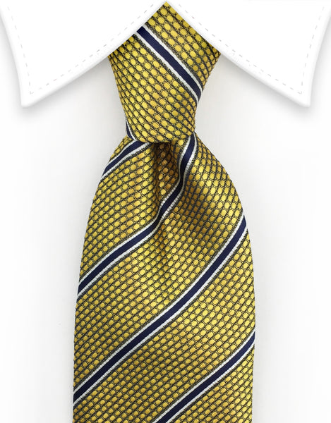 gold navy blue tie