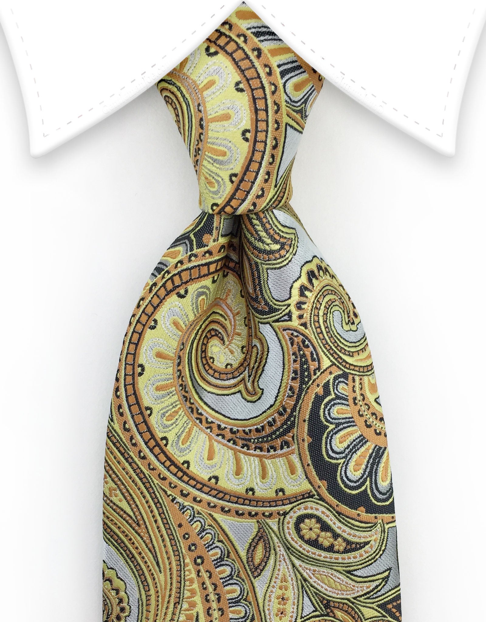 silver gold paisley tie