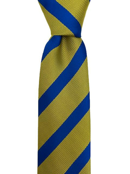 Gold and Cerulean Blue Striped Tie