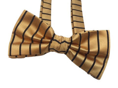 Gold & Black Striped Bowtie