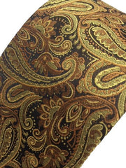 Gold Bronze Copper Paisley Floral Men's Necktie