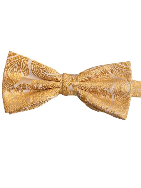 Yellow Gold Paisley Bow Tie