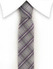 Silver, gray and purple skinny tie