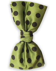 Green Bowtie with Khaki Polka Dots