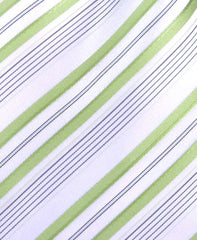 White & Green Striped Mens Tie