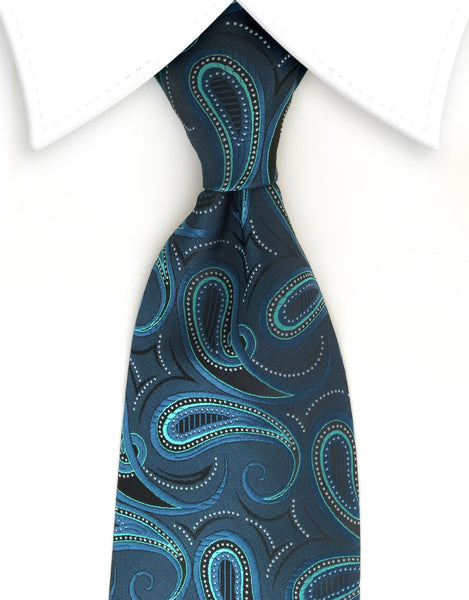 Teal Paisley Tie – GentlemanJoe