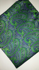green and purple pocket square