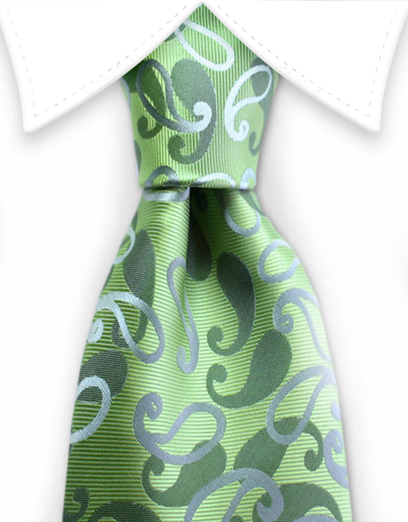 Apple Green Paisley Tie – GentlemanJoe