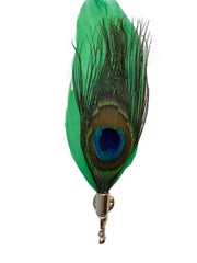 Peacock and Green Feather Lapel Pin
