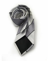 gray and white necktie