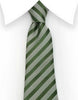 hunter green and silver stripe necktie