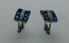 Royal Blue & White Crystal Cufflinks