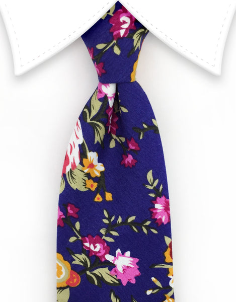 Indigo Purple Floral Men's Tie