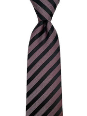 Black and Muted Plum Striped Men's Tie