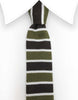 green brown knitted tie