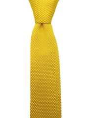 Solid Yellow Men's Knit Necktie