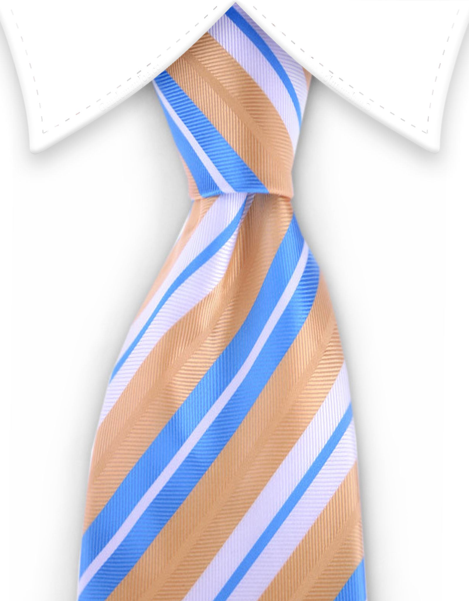 Light blue, apricot & white tie