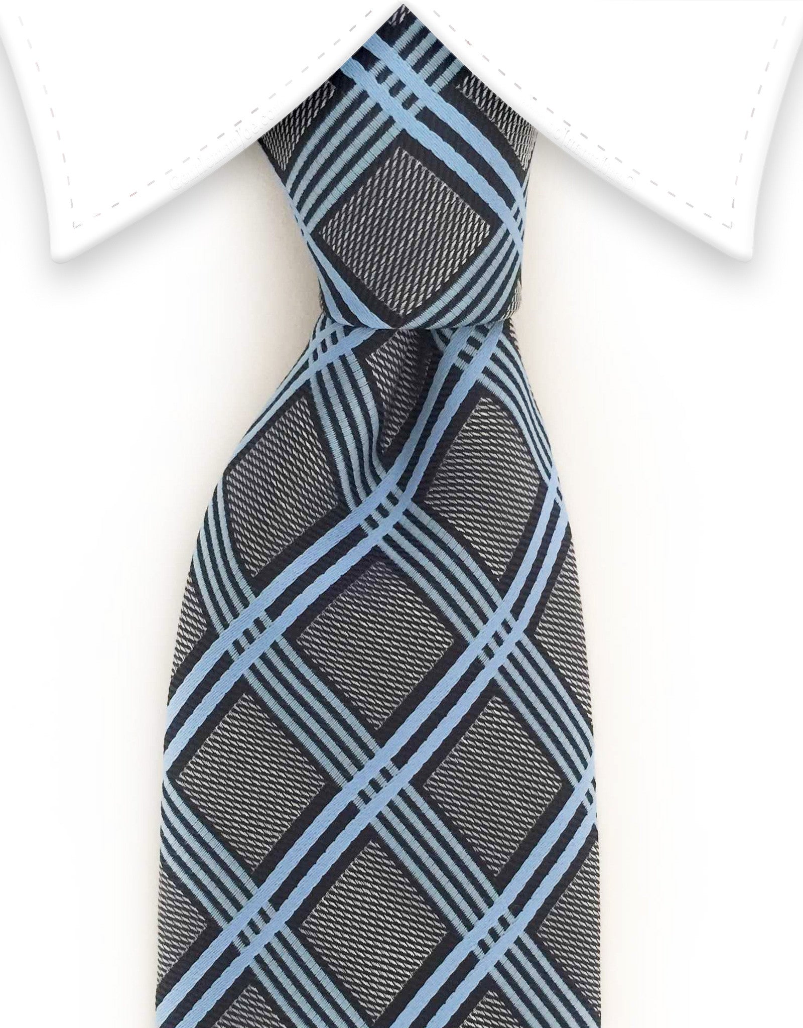 charcoal & light blue crisscross tie