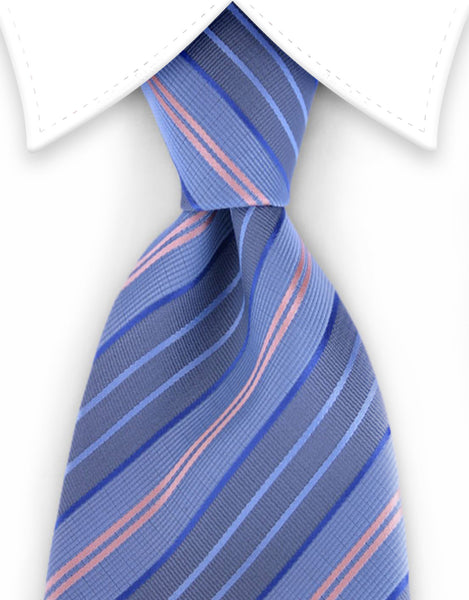 light blue & pink stripe tie