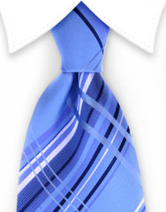 Light & Dark Blue plaid tie