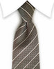 Light Brown & White Striped Tie