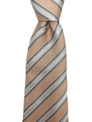 Light Peach & White Striped Men's Tie