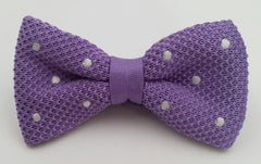 lilac purple knitted bow ties