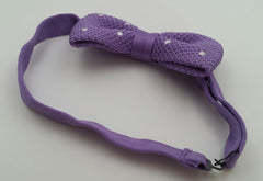 pretied lilac knit bow tie