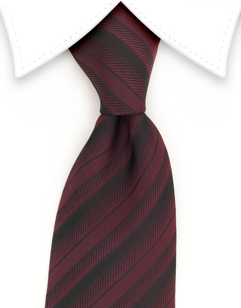 burgundy black striped tie