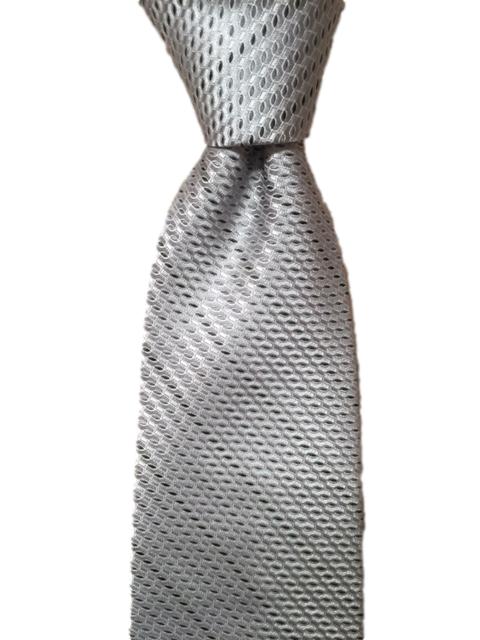 Silver Tie with Mini Oval Scroll Design
