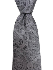 Silver Paisley Extra Long Tie