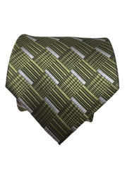 Olive Green Geometric Men's Tie