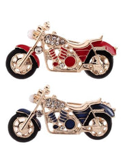 Red or Dark Blue Motorcycle Lapel Pin