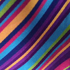 multi colored rainbow silk tie very close up