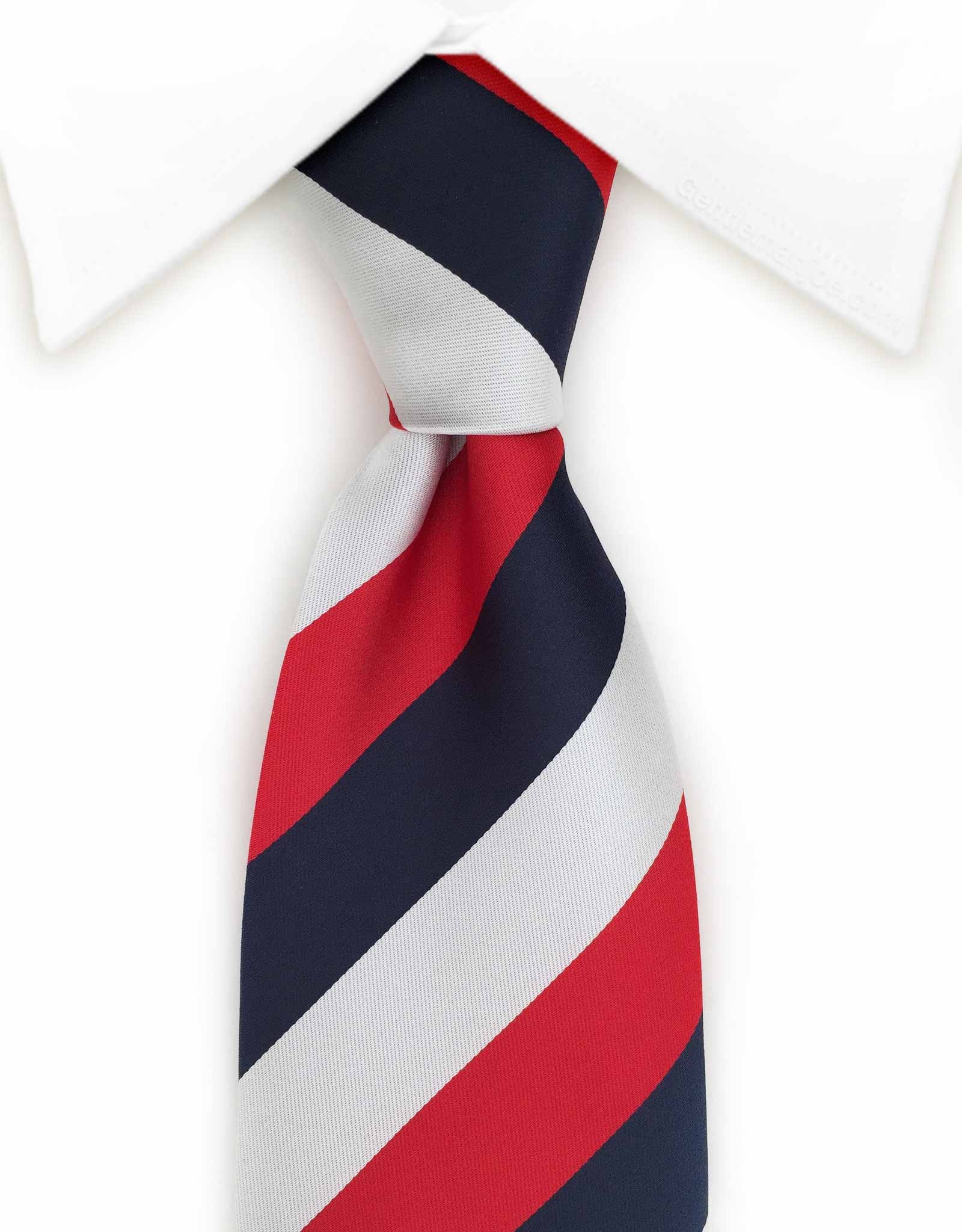 red white navy blue striped tie