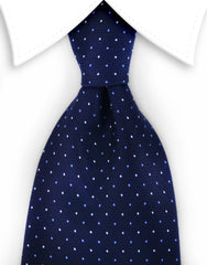 Navy blue tie with pin dots