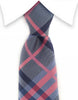 Blue and pink plaid tie