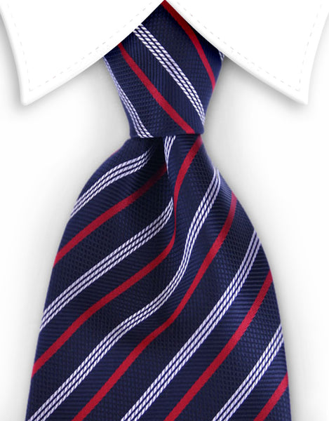 Navy blue & red striped tie