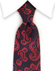 Navy and Raspberry Red Paisley Tie
