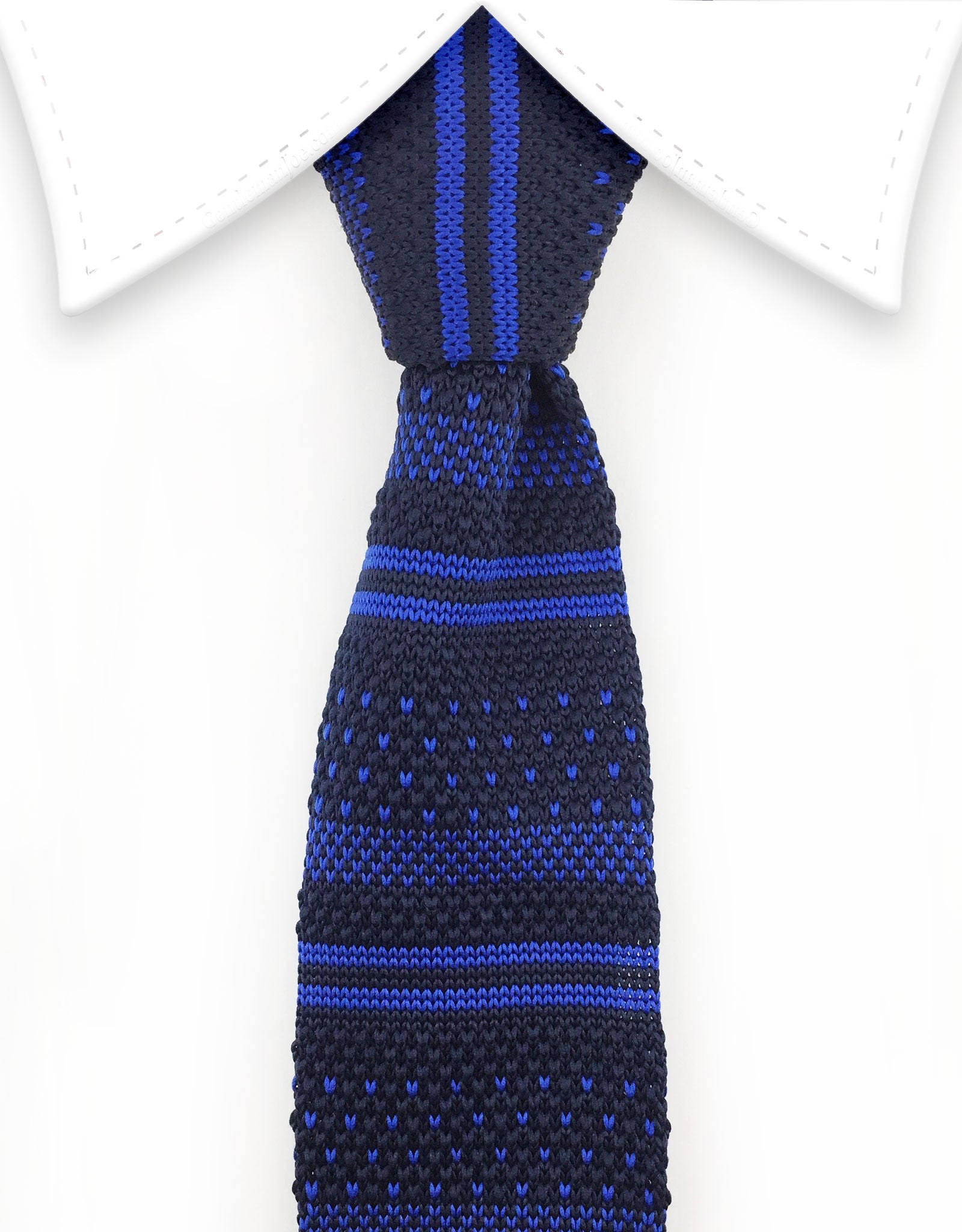 blue knit tie