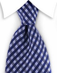 navy silver crisscross tie