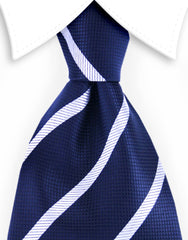 Navy blue & silver striped tie